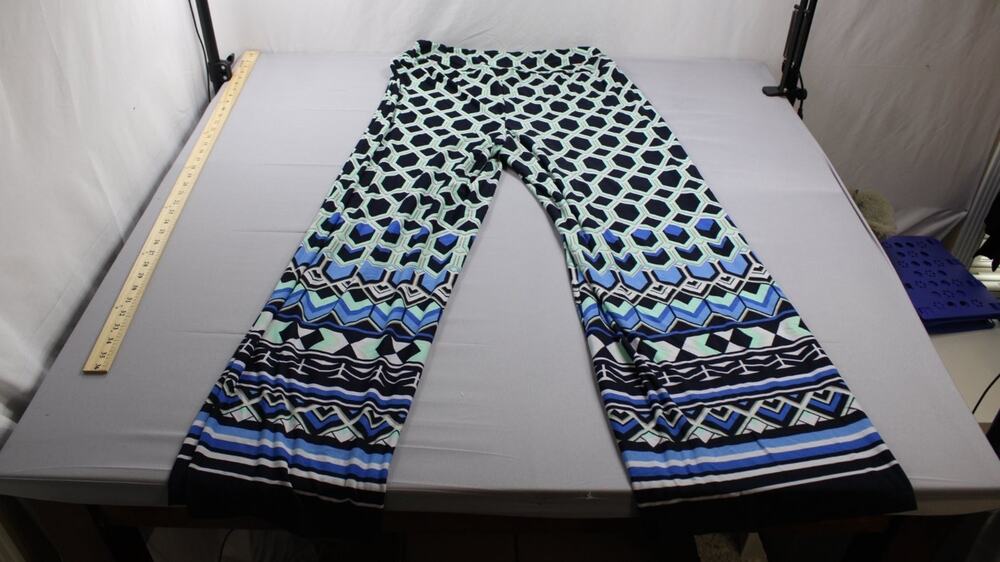 Cato Pants Womens 14/16W Multicolor Geometric Shell: Stretch Elastic Waist